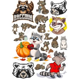 Raccoon Clipart Set - Whimsical Bundle