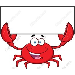 Cheerful Crab with Sign Holder