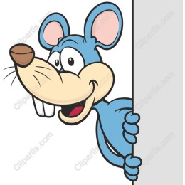 Charming Blue Cartoon Mouse