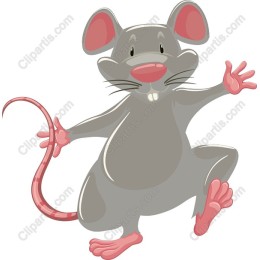 Playful Cartoon Gray Mouse