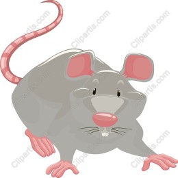 Adorable Gray Cartoon Mouse