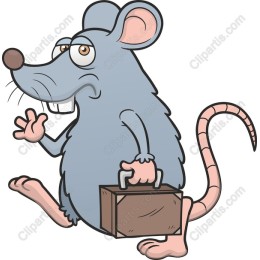 Adventurous Cartoon Mouse with Briefcase