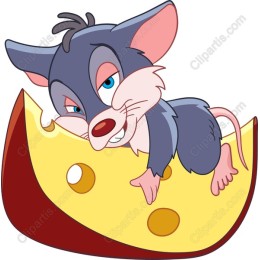 Playful Mouse on Cheese