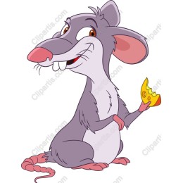 Cheerful Cartoon Mouse with Cheese