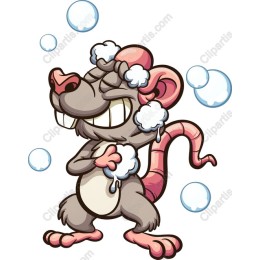 Cheeky Cartoon Rat in Bubbles