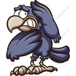 Whimsical Cartoon Raven