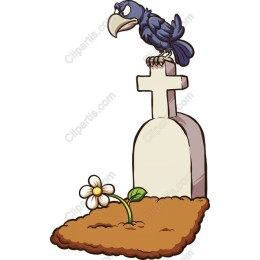 Raven on Gravestone