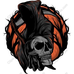 Eerie Grim Reaper Skull