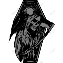 Gothic Grim Reaper with Raven