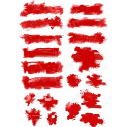 Red Brush Strokes Set