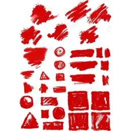 Red Brushstroke Clipart Set