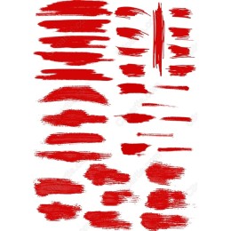 Red Brush Stroke Set