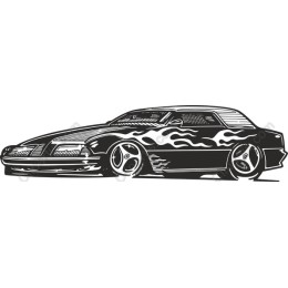 Classic Muscle Car with Flames