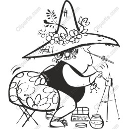 Whimsical Artist in Floral Hat