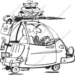 Whimsical Cartoon Car Adventure