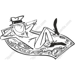 Whimsical Dollar Bill Character