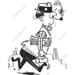 Whimsical Retro Newspaper Delivery Man