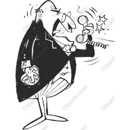 Cartoon Businessman Talking on Phone