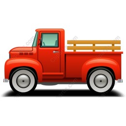 Retro Red Pickup Truck
