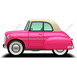 Charming Pink Vintage Car