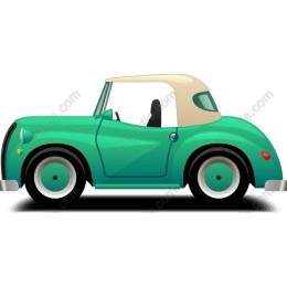 Teal Vintage Convertible Car