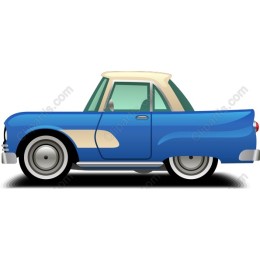 Vintage Blue Convertible Car