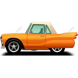 Classic Orange Convertible Pickup Truck