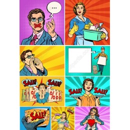 Retro-Style Pop Art Clipart Set