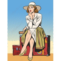 Chic Retro Travel Woman