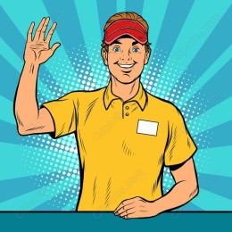 Cheerful Young Man Pop Art