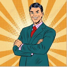 Confident Businessman Pop Art