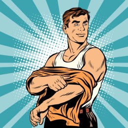 Confident Man in Vintage Pop Art Style
