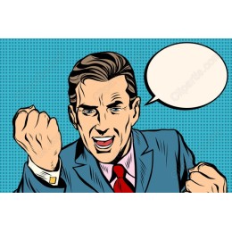 Dynamic Business Man in Pop Art Style