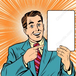 Retro: Man Pointing at Blank Sign