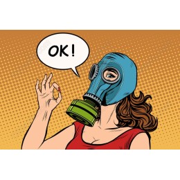 Retro Pop Art Gas Mask Woman