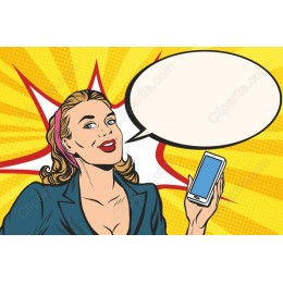 Pop Art of a Woman with Smartphone
