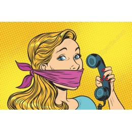 Pop Art Woman with Vintage Telephone