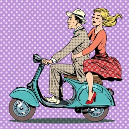 Retro Scooter Couple