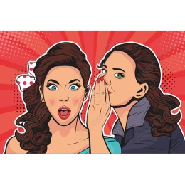 Pop Art: Surprised Woman & Whispering Friend