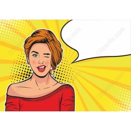 Playful Pop Art - Winking Woman