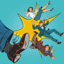 Comic Pop-Art Falling Characters