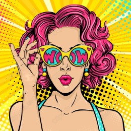 Retro Glam Pop Art Woman