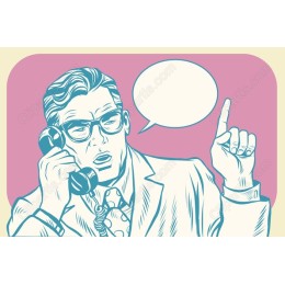 Retro Businessman Phone