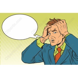 Distressed Businessman Pop Art with Speech Bubble