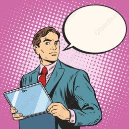 Dynamic Businessman Holding Tablet