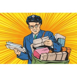 Cheerful Postal Worker Delivery