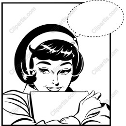 Charming Retro Woman with Blank Space for Customization