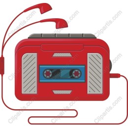 Red Retro Cassette Player