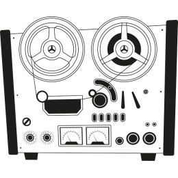 Classic Reel-to-Reel Tape Recorder Drawing