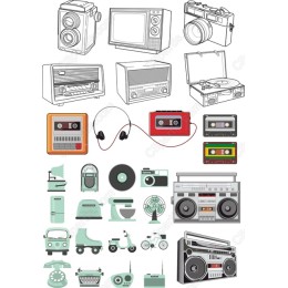 Retro Vibes Set - Vintage Cliparts Collection